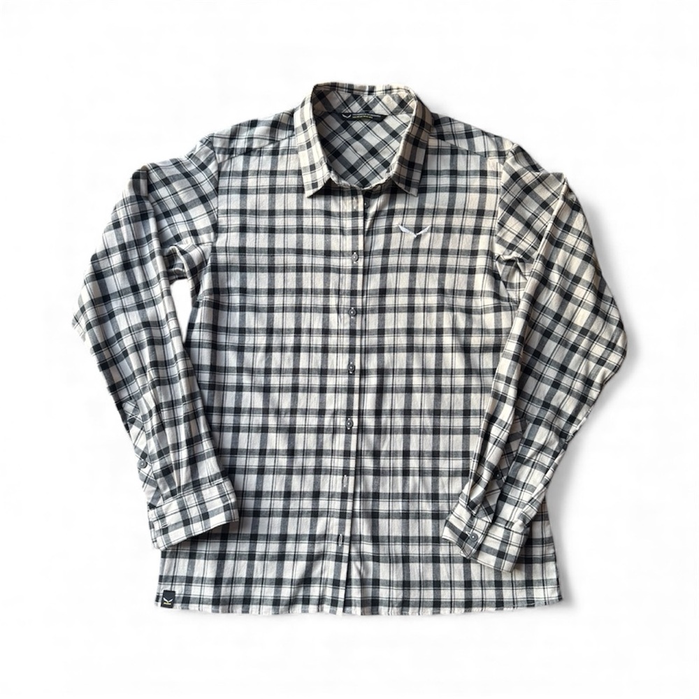 Salewa Fanes Flannel 5 Polarlite Long Sleeve Women’s Shirt NWOT Cream + Black L